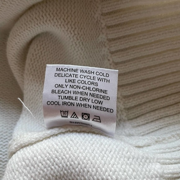 Quince Sweater 100% Organic Cotton Boyfriend Crew Neck Off White Size Small - Picture 7 of 7